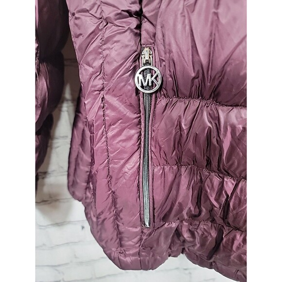 Michael Kors Jacket Womens OX Burgundy Packable Down Puffer jacket - Picture 3 of 9
